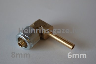 Штуцер для пластиковой трубки 8-6 90°